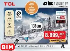 TCL 43 İNÇ ANDROID TV AKILLI TELEVİZYON